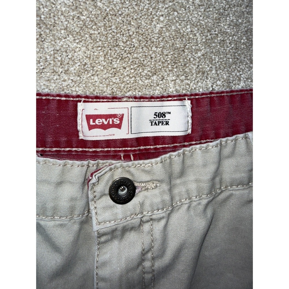 Levis 508 Pants Boys 18 Gray Cotton Logo Mid Rise Tapered Leg Everyday Wear - Picture 5 of 12